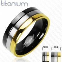 Трехцветное титановое кольцо R-TI-3542